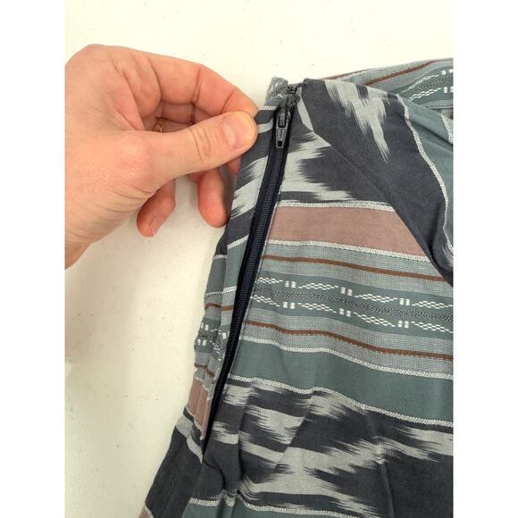 NWT Lauren Ralph Lauren Geo-Stripe Cotton Navy Blue Strapless Blouse Size 6 - Picture 3 of 10